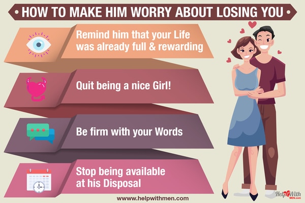 infographic with tips on how to make a guy realize he losing you